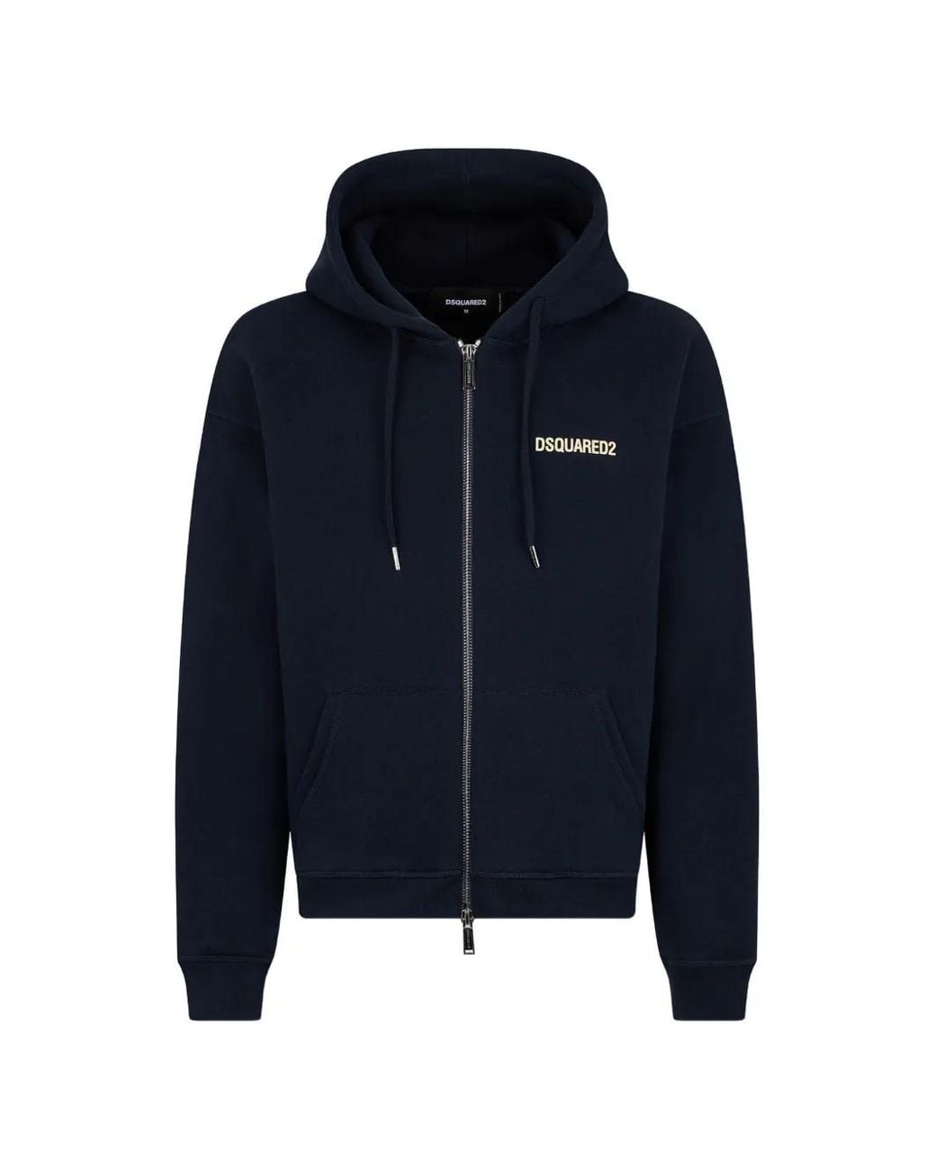 DSquared² Blue Graphic-Print Zip-Up Hoodie for men