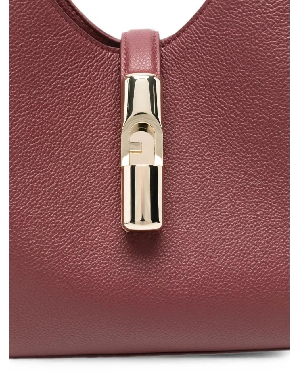 Furla Purple Goccia Leather Tote Bag