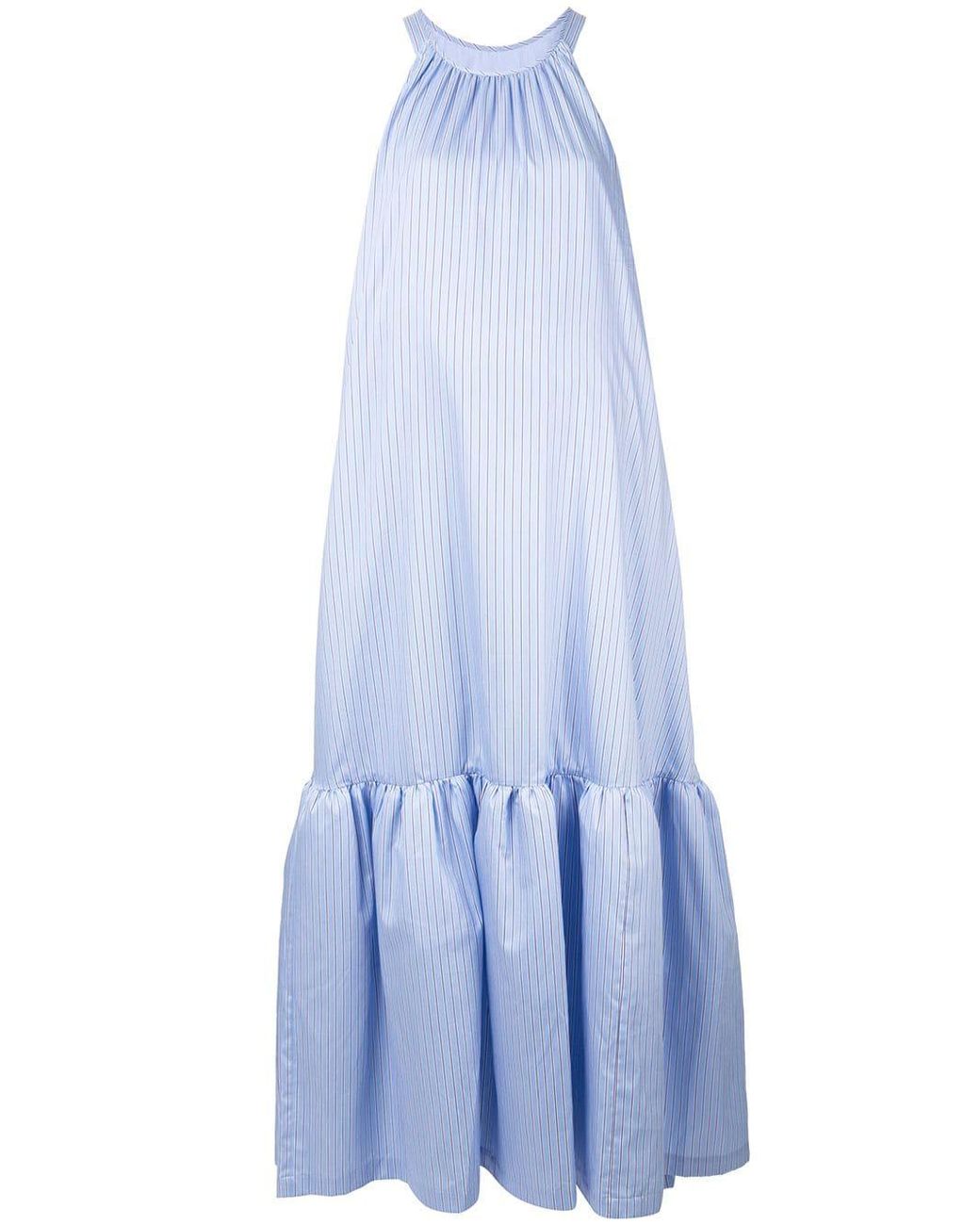 3.1 Phillip Lim Cotton Striped Tented Maxi Dress in Blue - Lyst