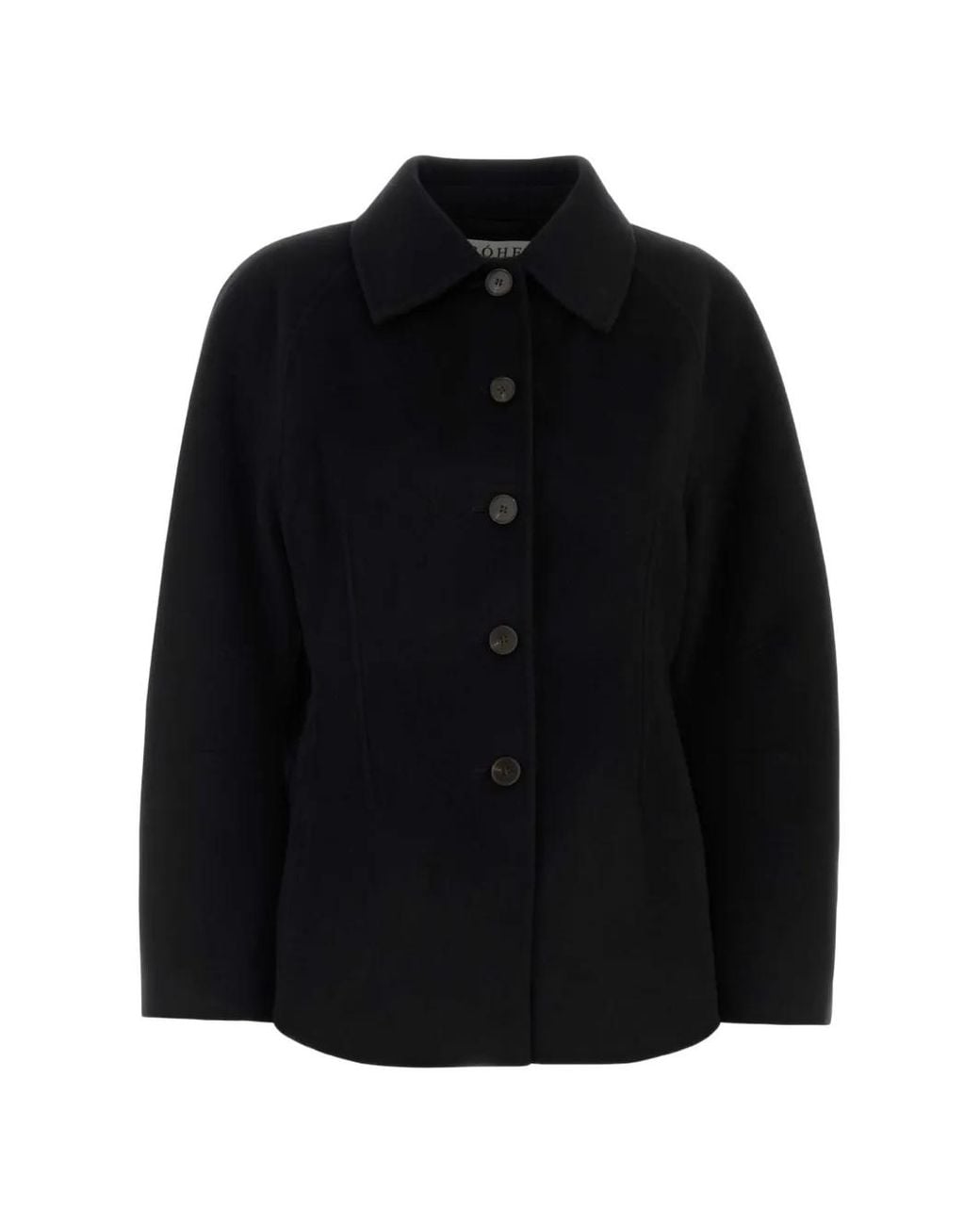 Rohe Black Button-Up Raglan-Sleeve Jacket