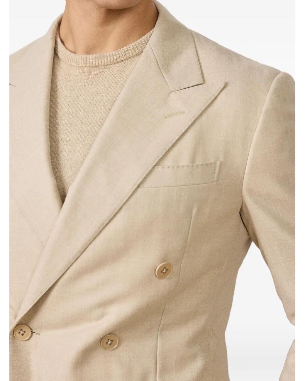 Ralph Lauren Natural Kent Peak-Lapels Double-Breasted Blazer for men