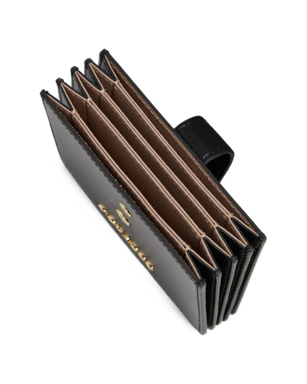 Piquadro Black Patricia Logo-Plaque Accordion Cardholder