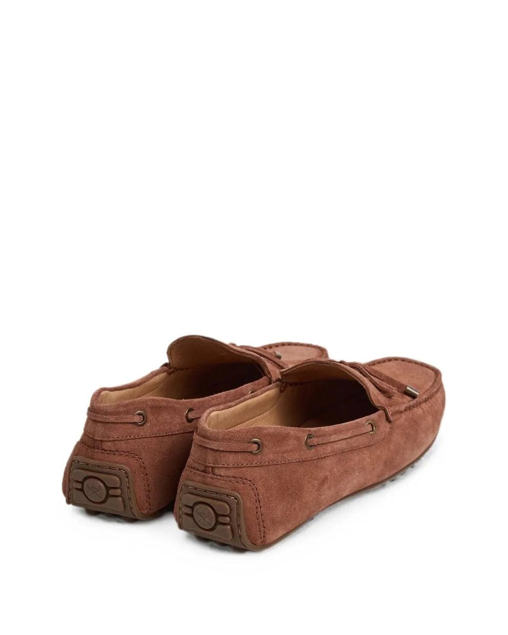 Hackett Brown Lace-Up Suede Driver Shoes for men
