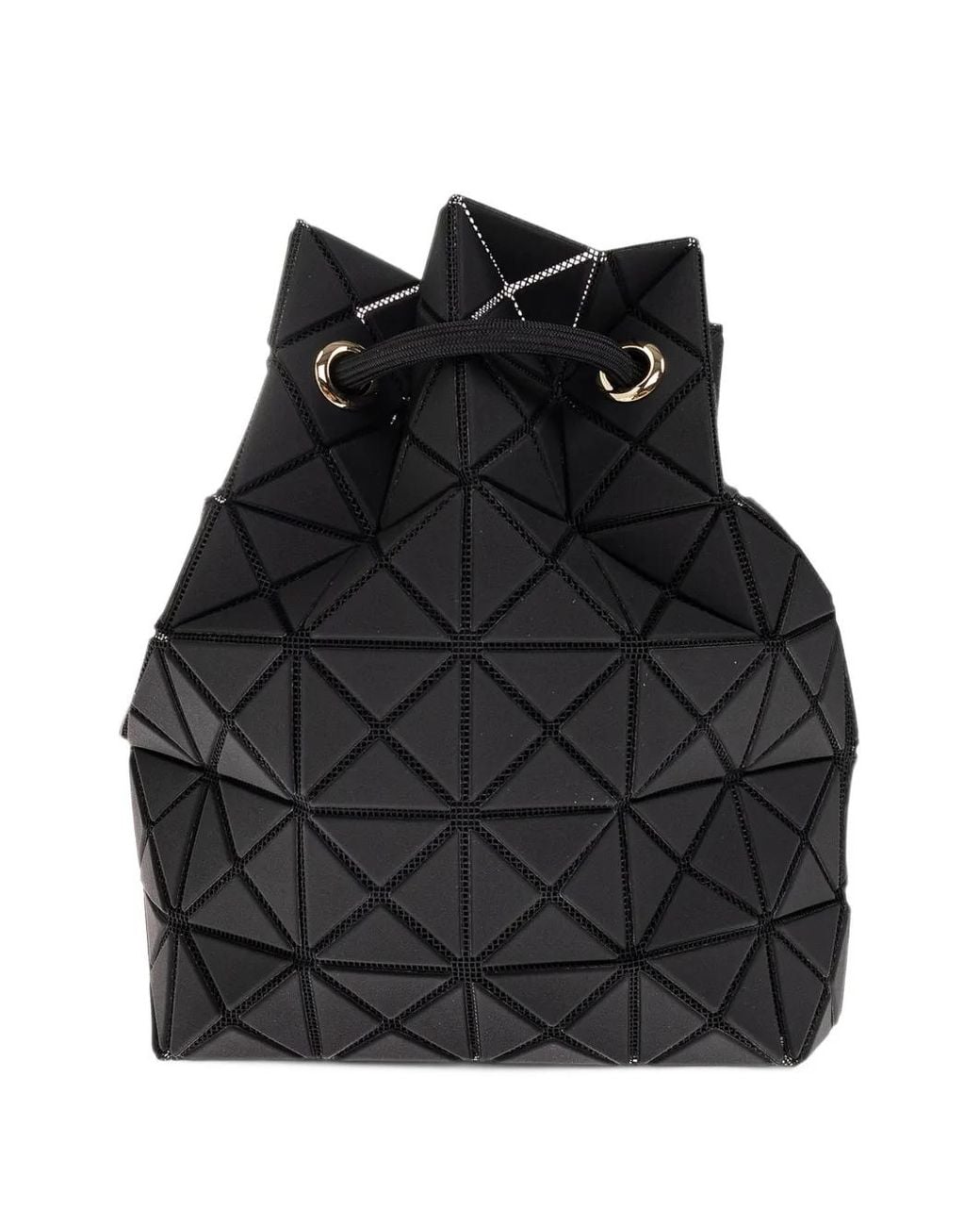 Issey Miyake Black Wring Clay Geometric-Panel Bucket Bag