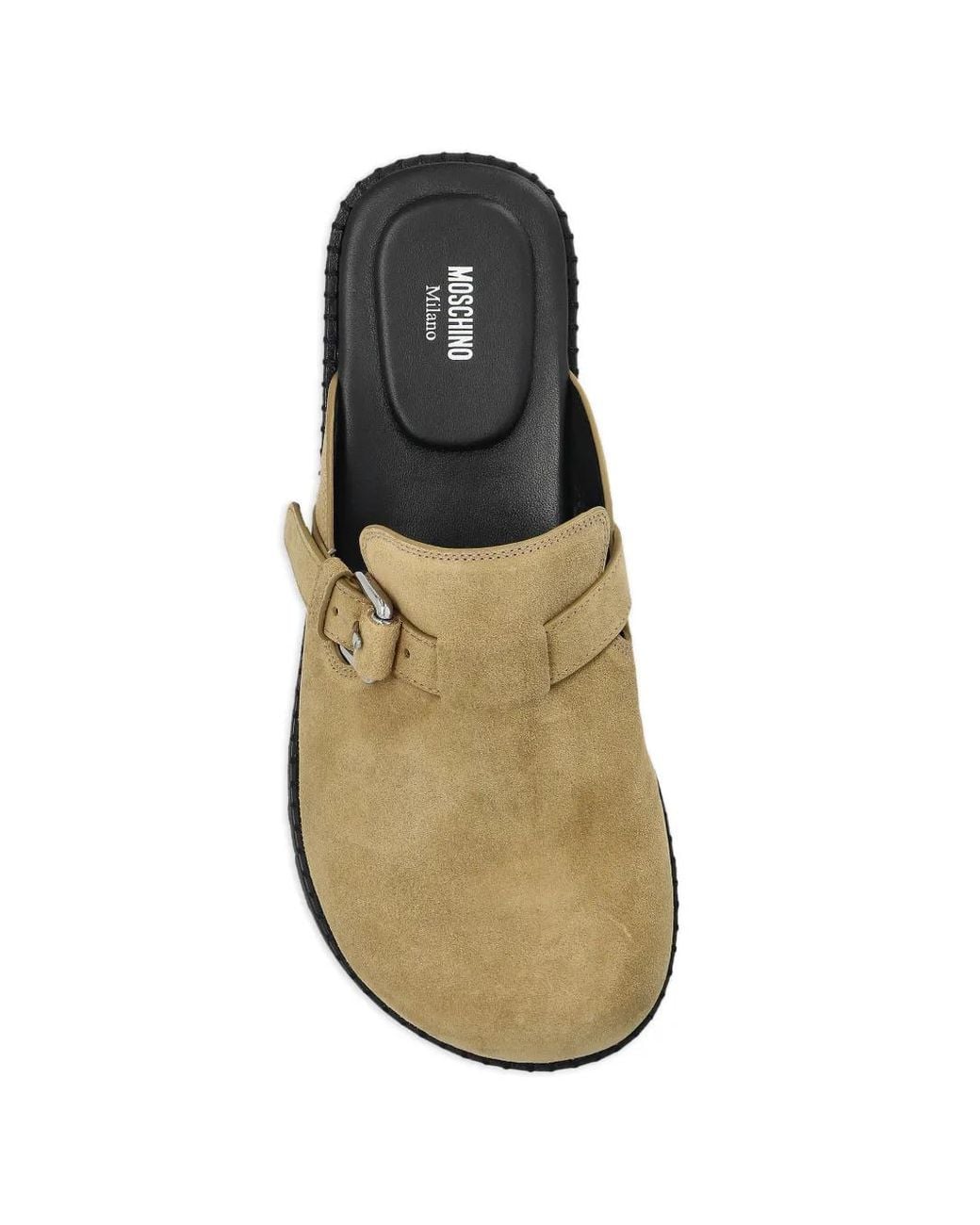 Moschino Natural Buckled Suede Mules for men