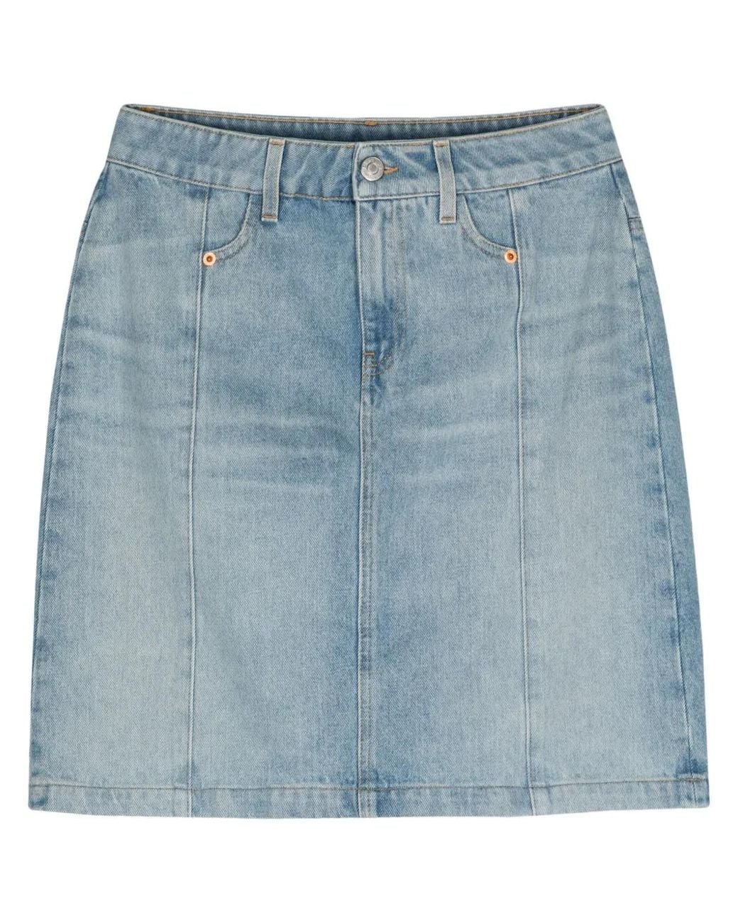 Martine Rose Blue Narrow Denim Miniskirt