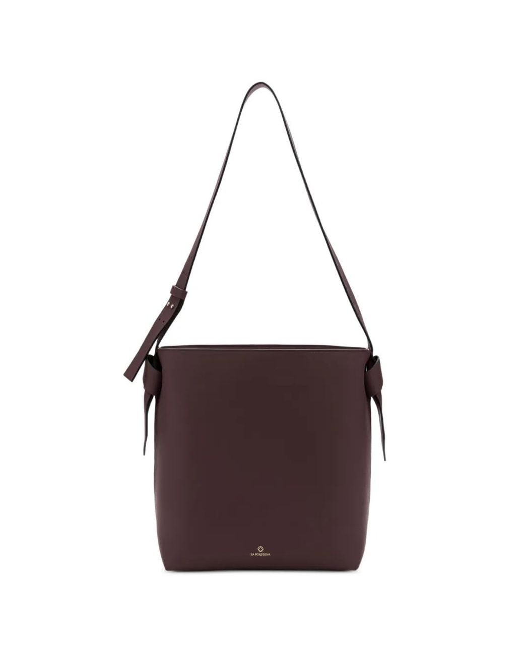 La Portegna Purple Paula Leather Shoulder Bag