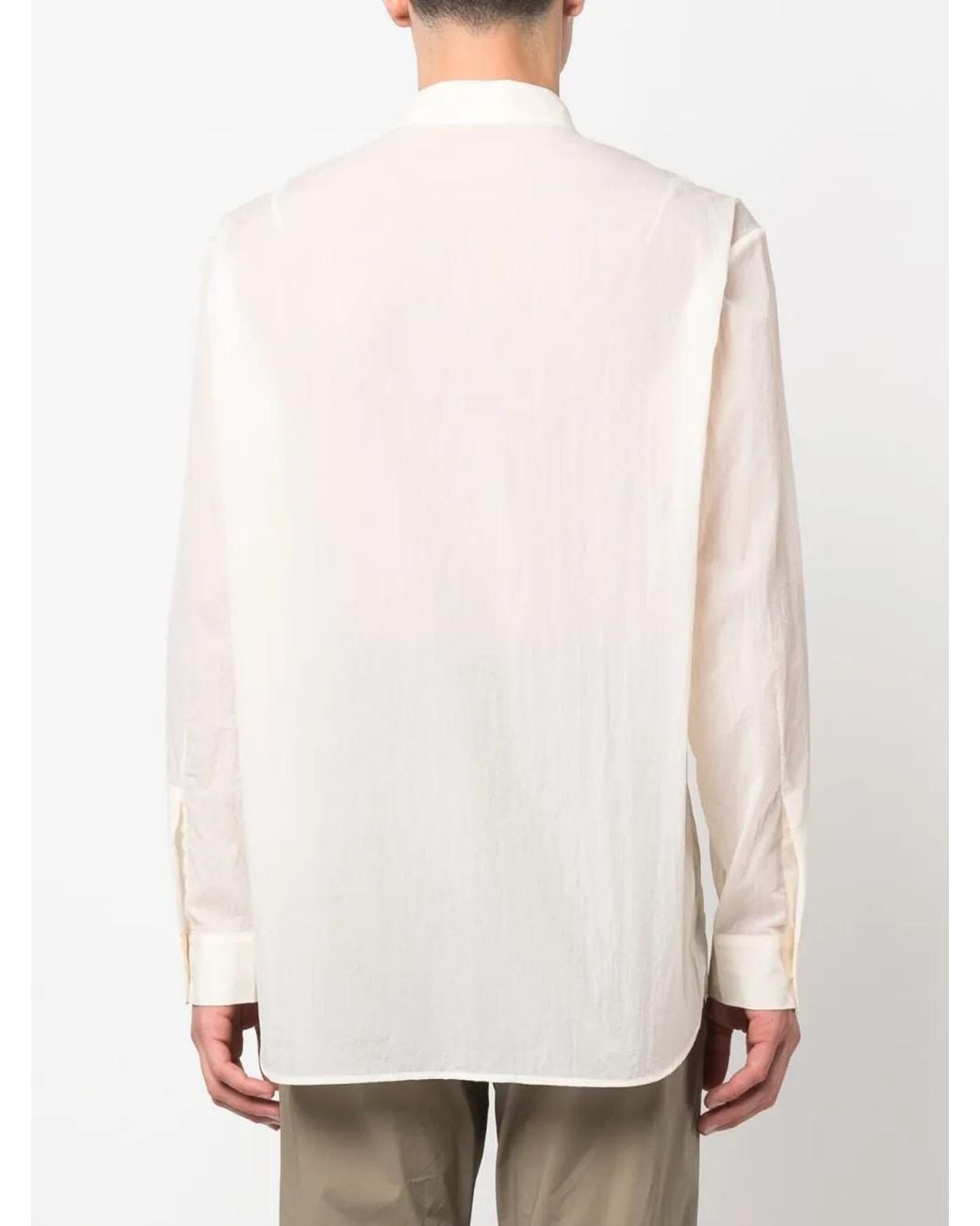 Post Archive Faction PAF White Semi-Sheer Zip-Pocket Shirt for men