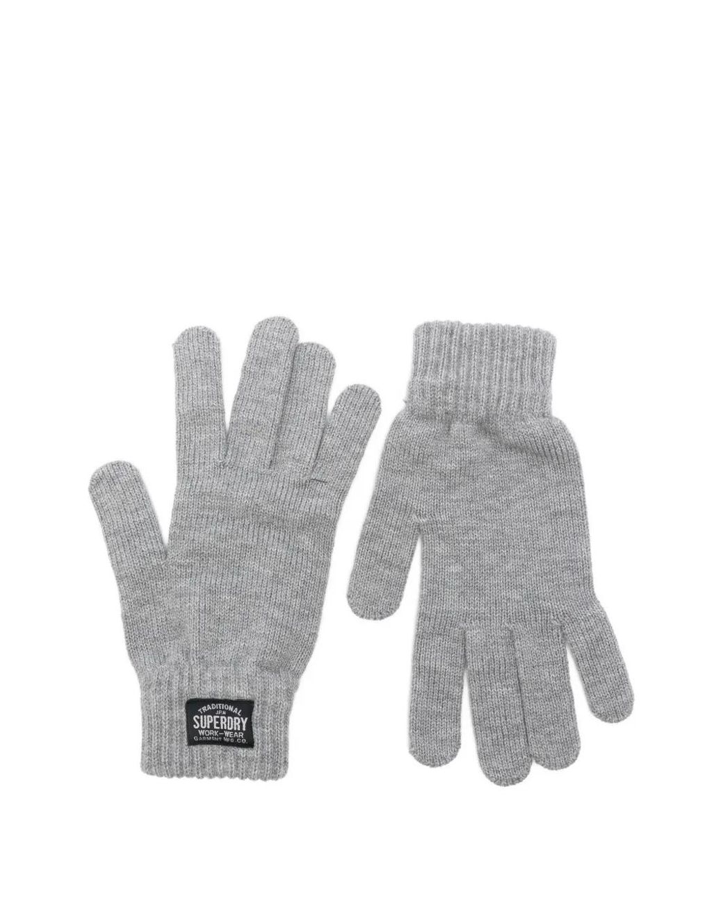 Superdry Gray Ribbed Gloves