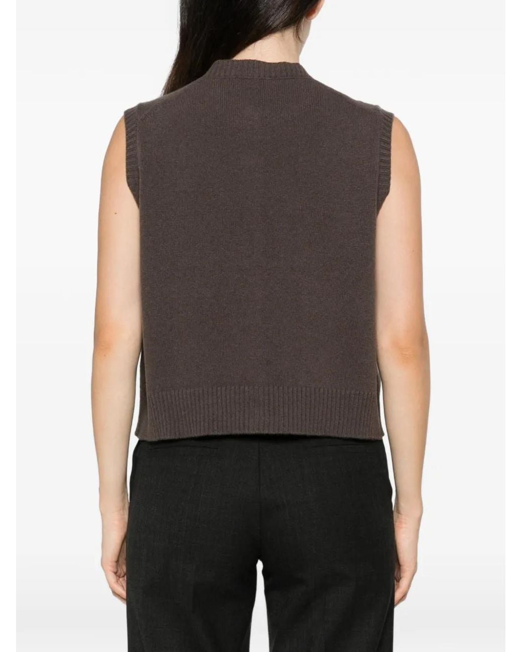 Daniele Fiesoli Brown Button-Up Cashmere Vest