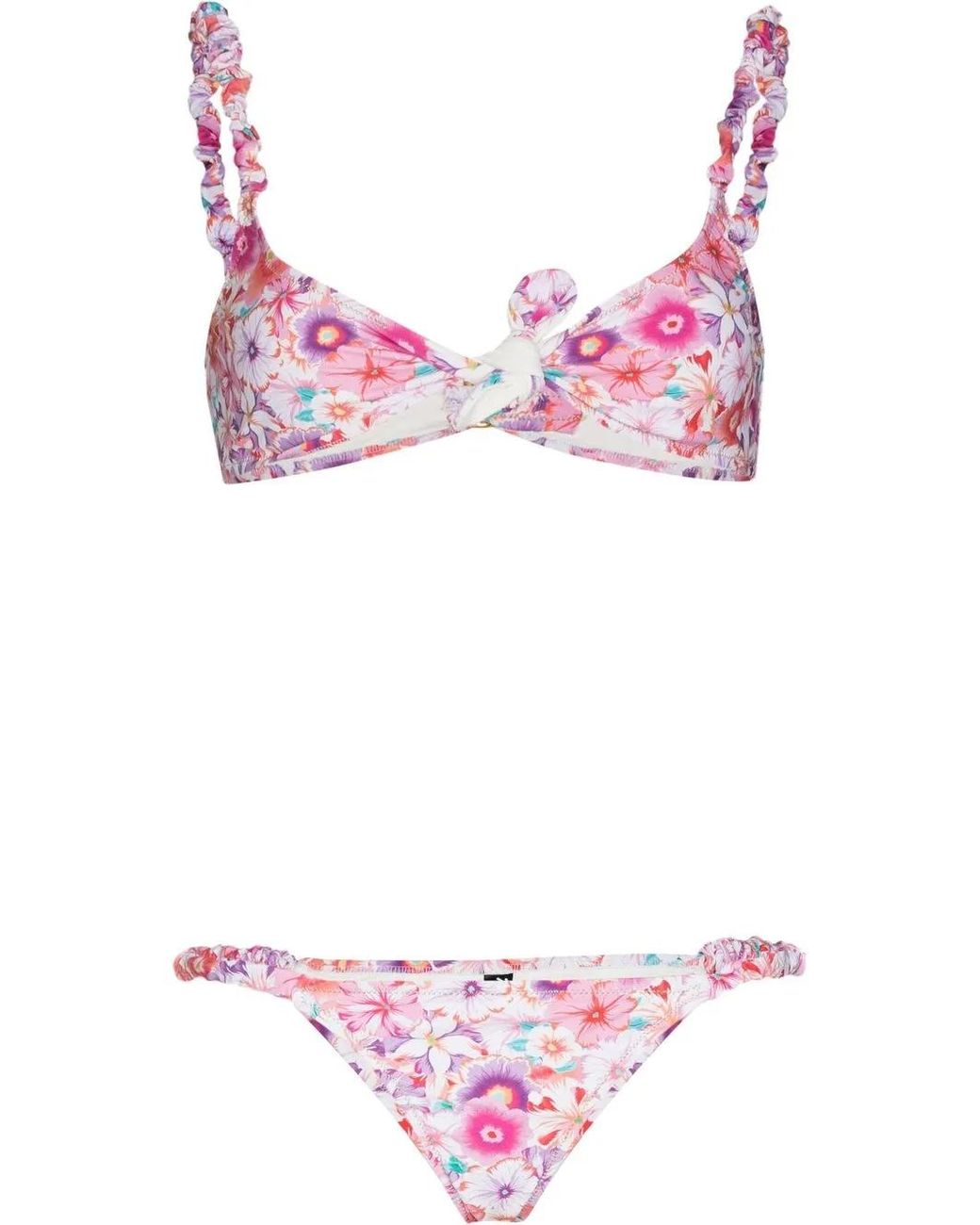 Reina Olga Pink Luca Floral-Print Bikini Set