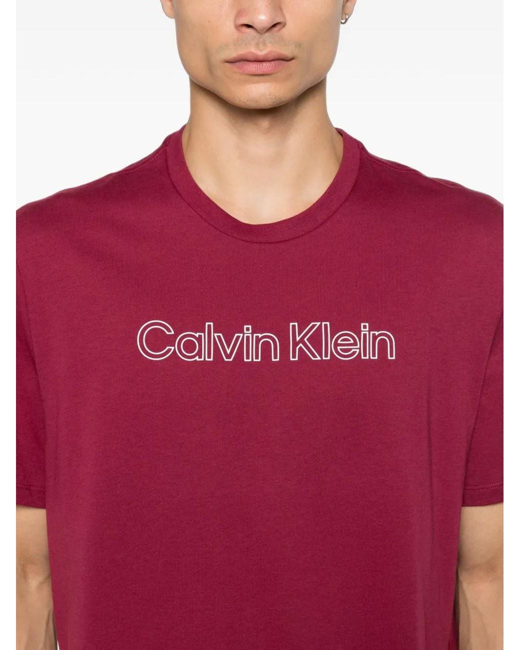 Calvin Klein Red T-Shirt À Logo Imprimé for men