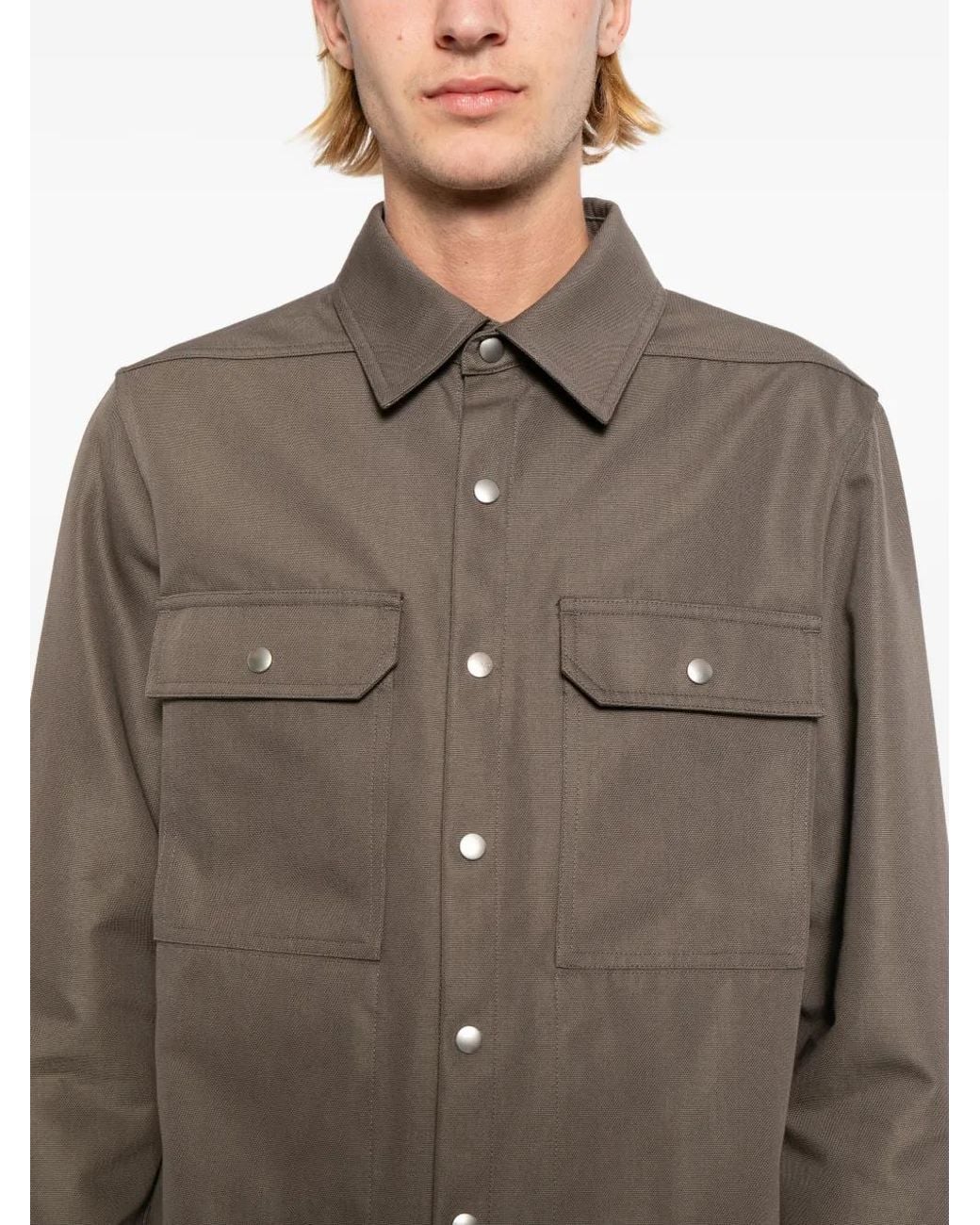 Rick Owens Gray Pocket Outershirt Jacket for men