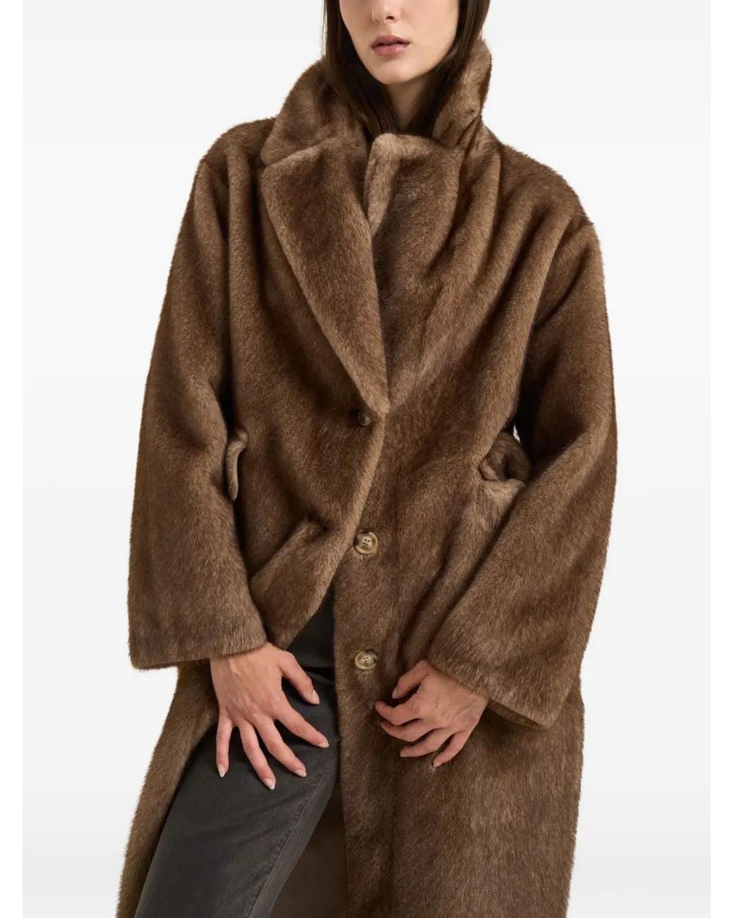 S.w.o.r.d 6.6.44 Brown Faux-Fur Single-Breasted Coat