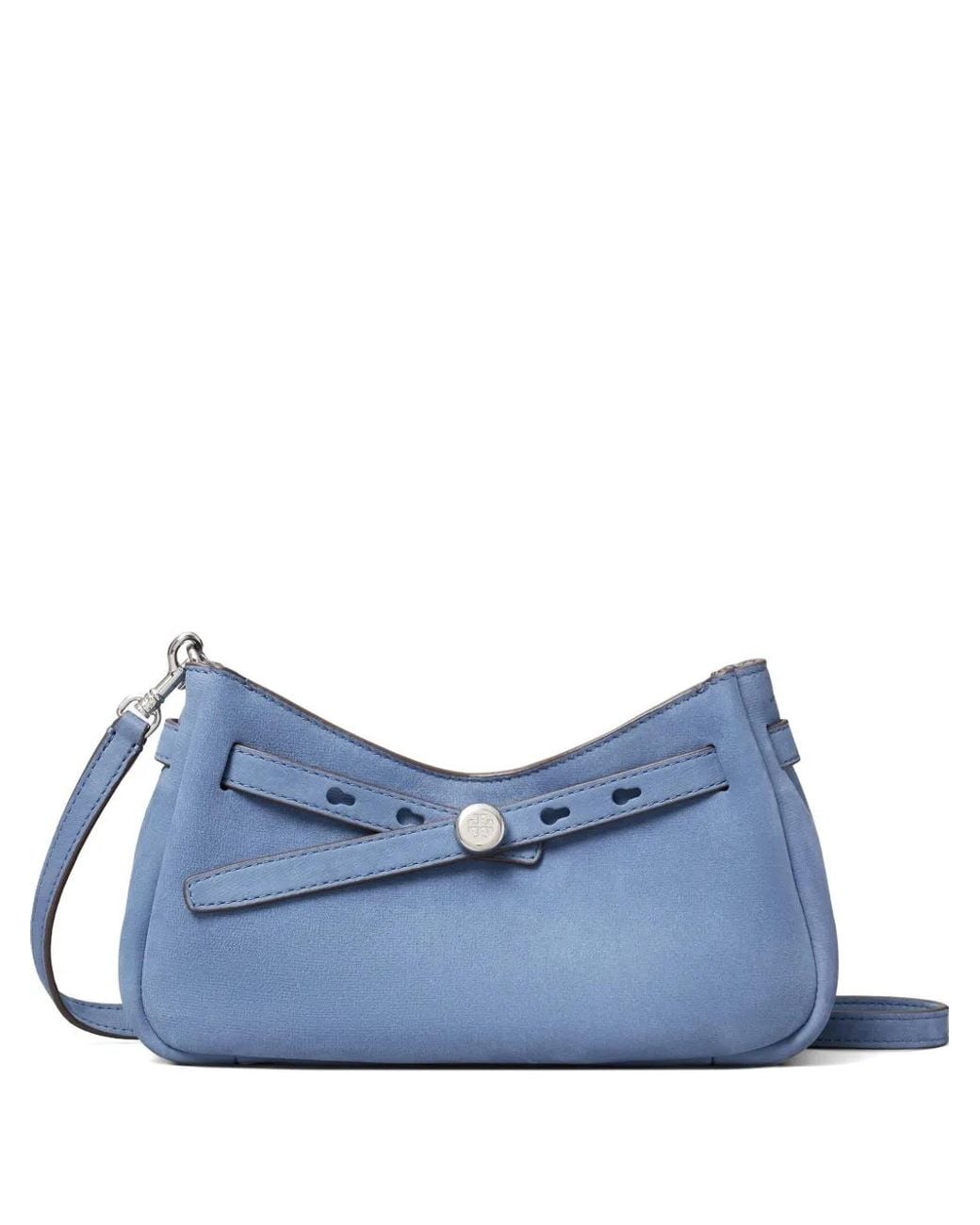 Tory Burch Blue Romy Nubuck Zip-Top Crossbody Bag