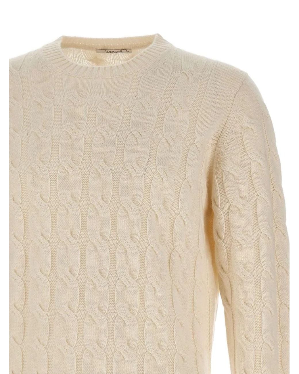 Kangra White Cable-Knit Sweater for men