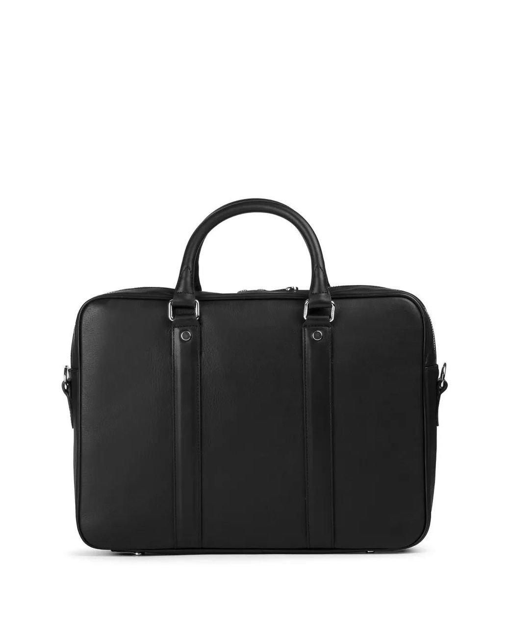 Doucal's Black Top-Handle Leather Briefcase for men