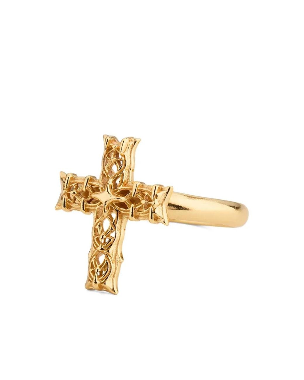 Emanuele Bicocchi Metallic Notre-Dame Ring Mit Kreuz