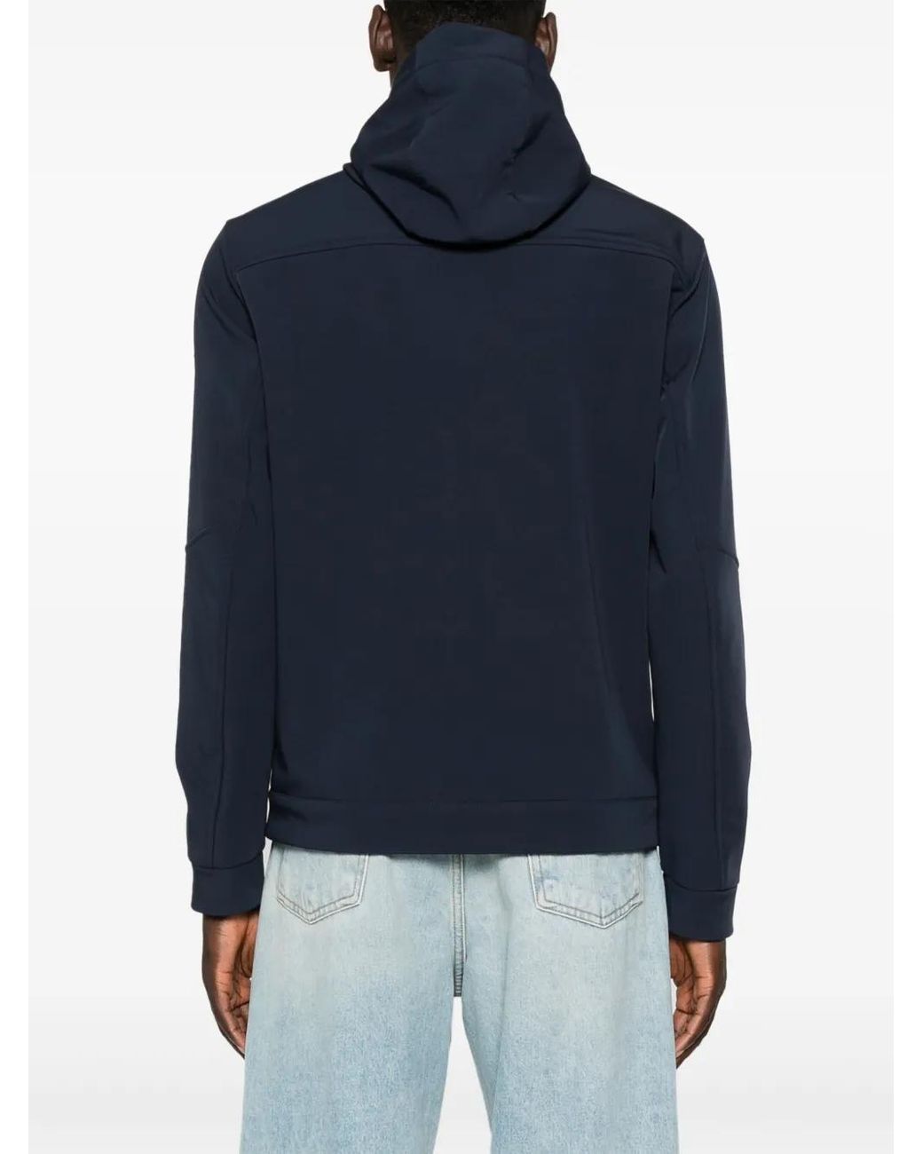 Paul & Shark Blue Hooded Shell Jacket for men