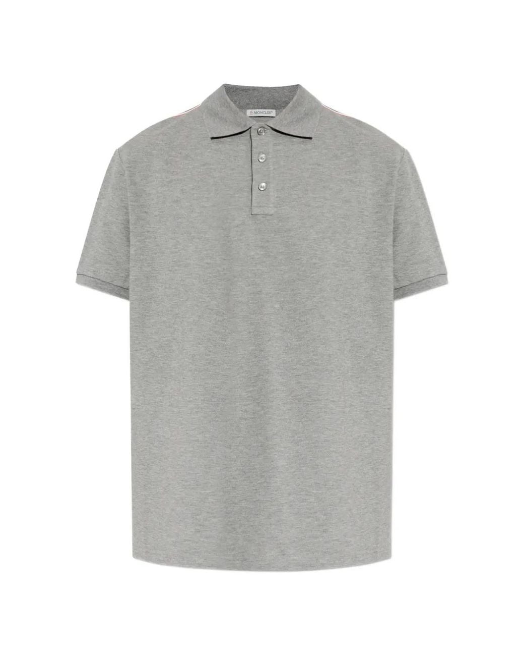 Moncler Gray Ss Cotton Polo Shirt for men