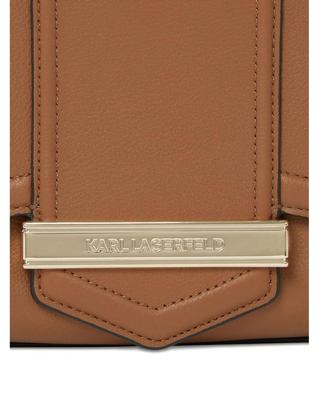 Karl Lagerfeld Brown Medium K/Nova Leather Crossbody Bag