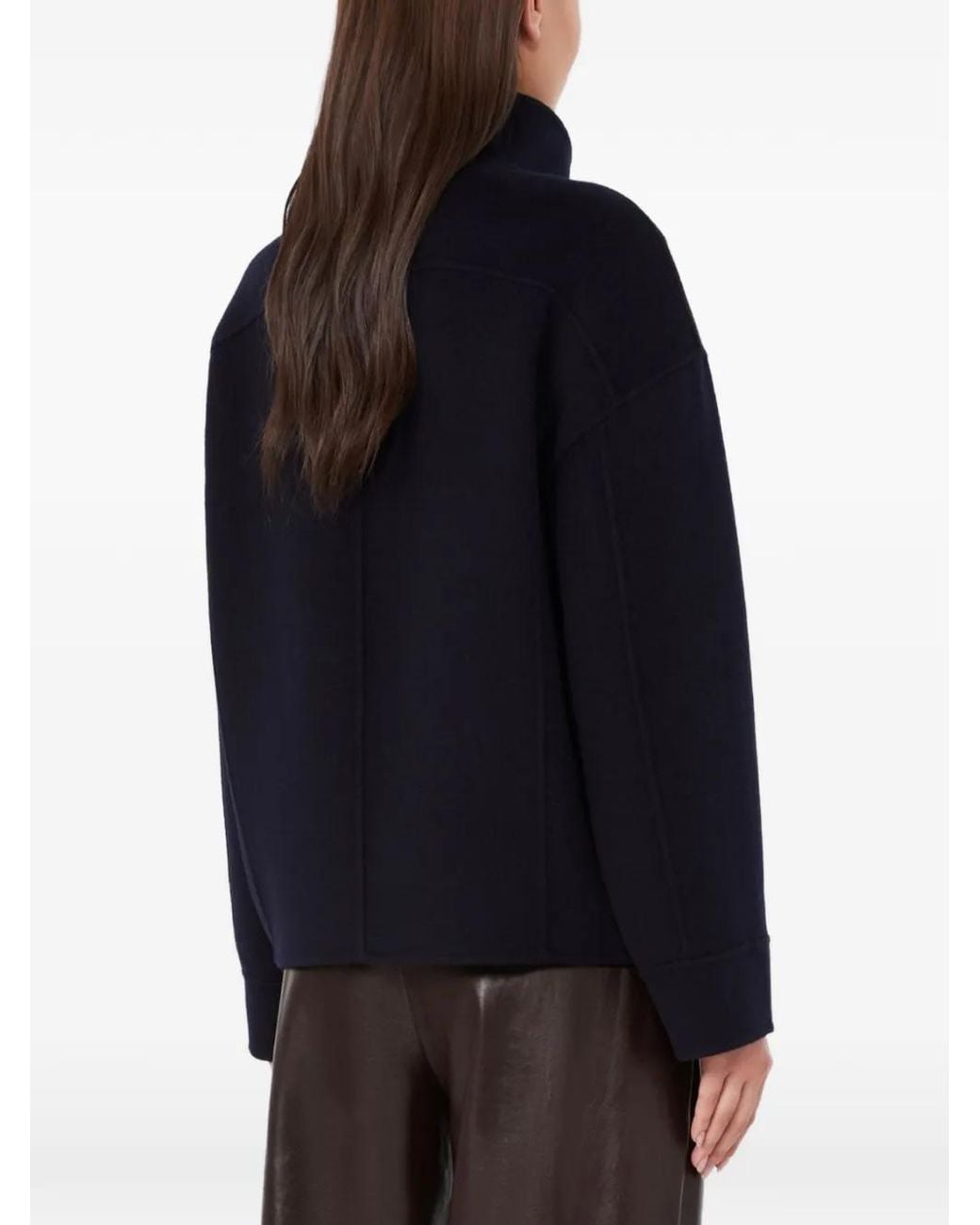 Max Mara Blue Wool, Cashmere And Silk Coat