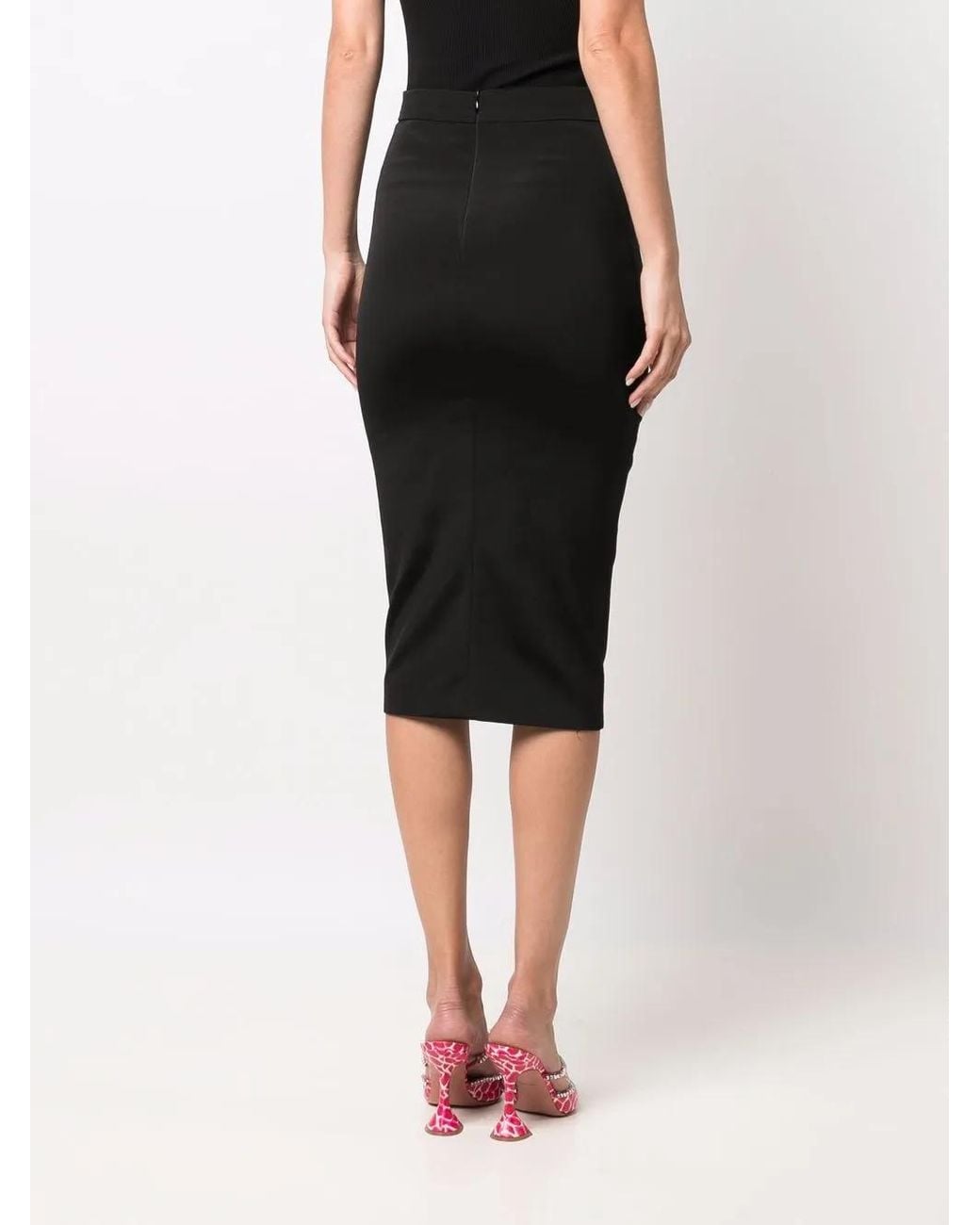 Murmur Black High-Waisted Pencil Skirt