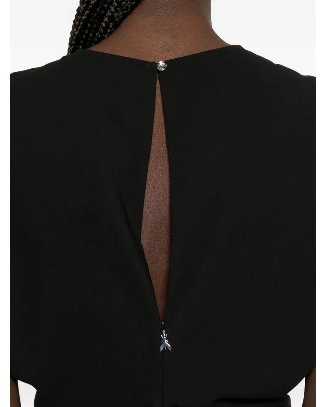 Patrizia Pepe Black Robe Mi-Longue À Design Sans Manches