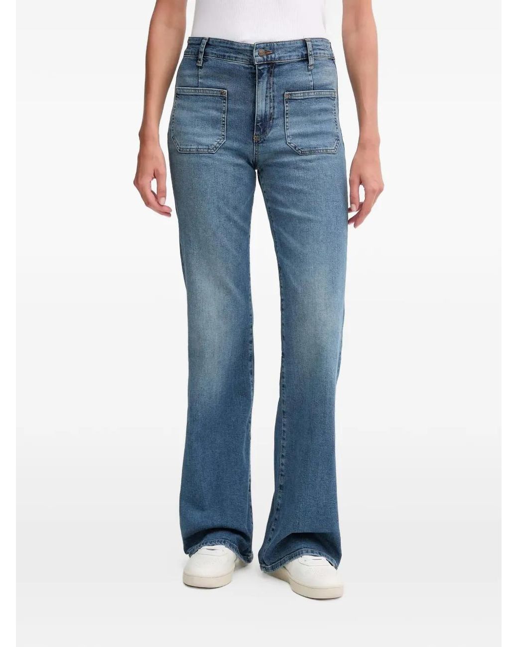 Joop! Blue Patch Pocket Denim Flared Jeans