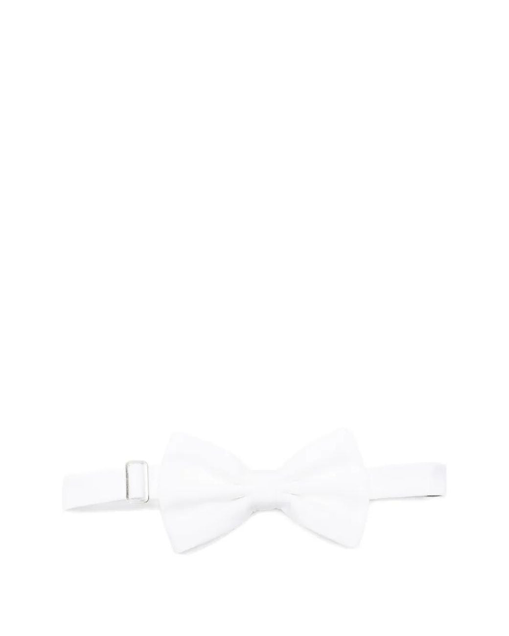Emporio Armani White Pre-Tied Bow Tie for men