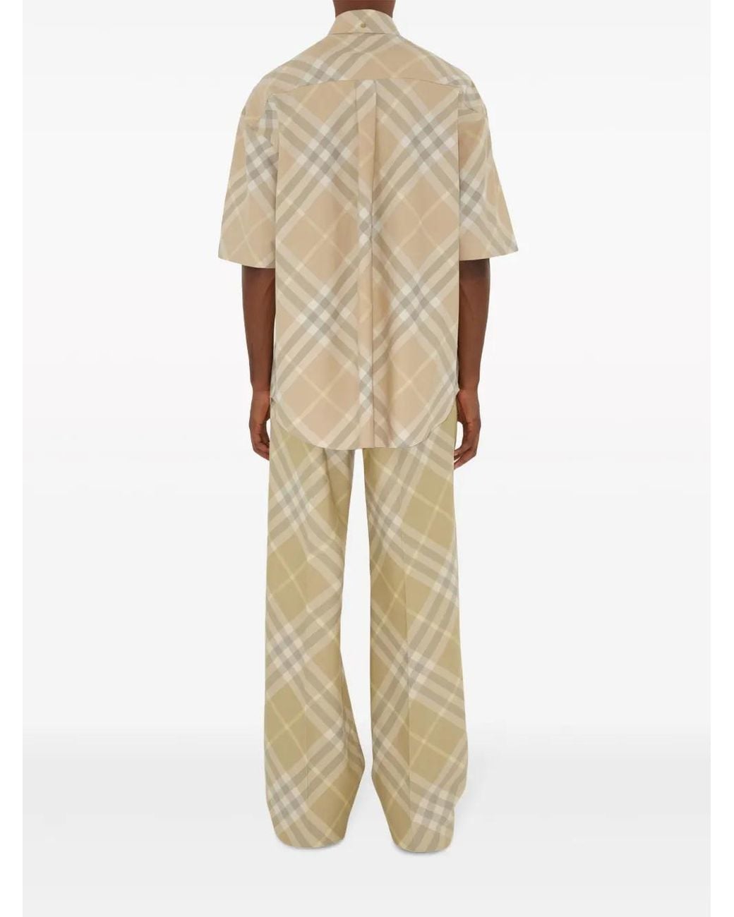 Burberry Natural Neutral Checked Cotton Shirt - Men's - Mother Of Pearl/cotton for men