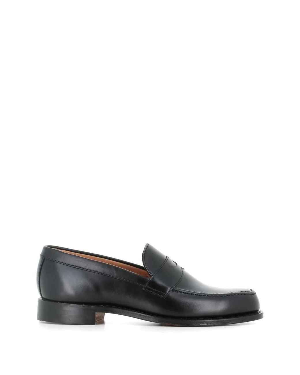 Cheaney Black Penny Leather Loafers for men