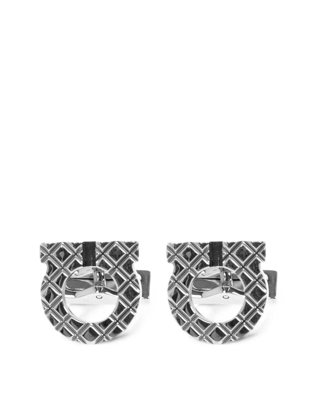 Ferragamo White Gancini Cufflinks for men