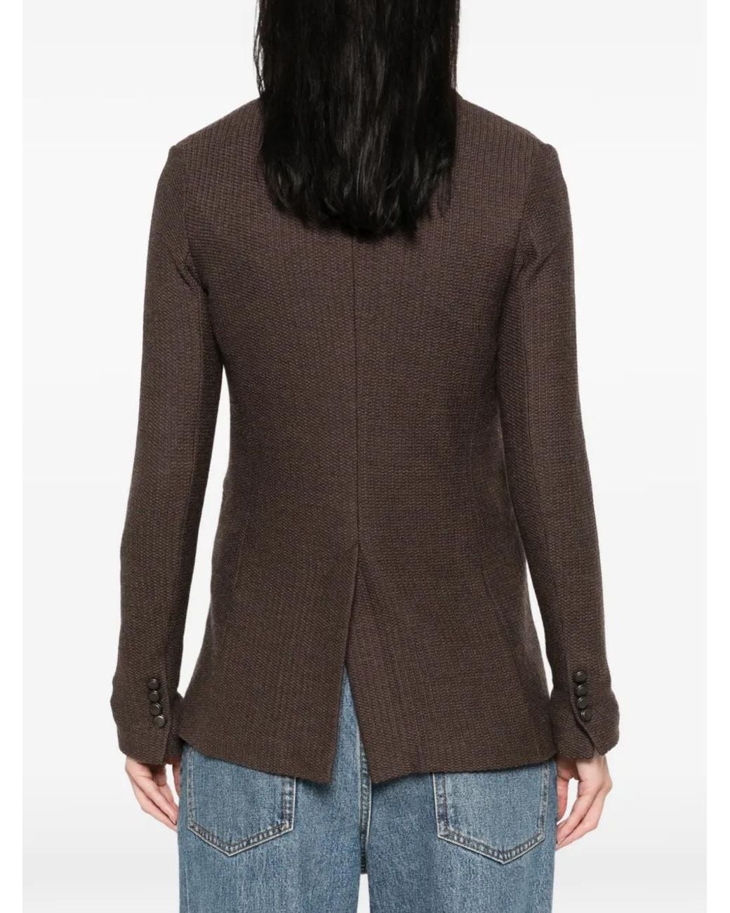 Circolo 1901 Brown Double-Breasted Wool Blazer