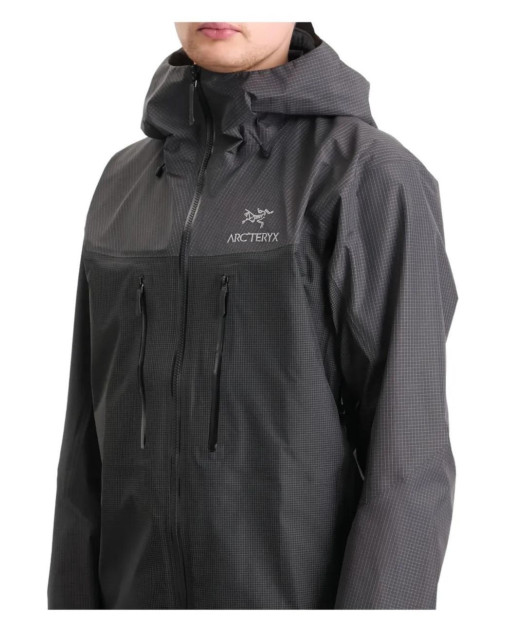 Arc'teryx Gray Alpha Hooded Zip-Up Jacket for men
