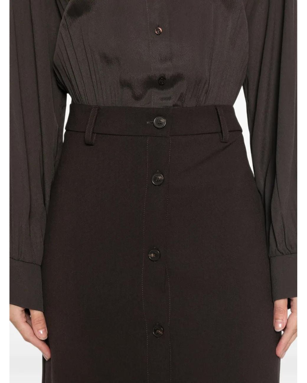 Twinset Brown Button-Down Shirt-Style Dress