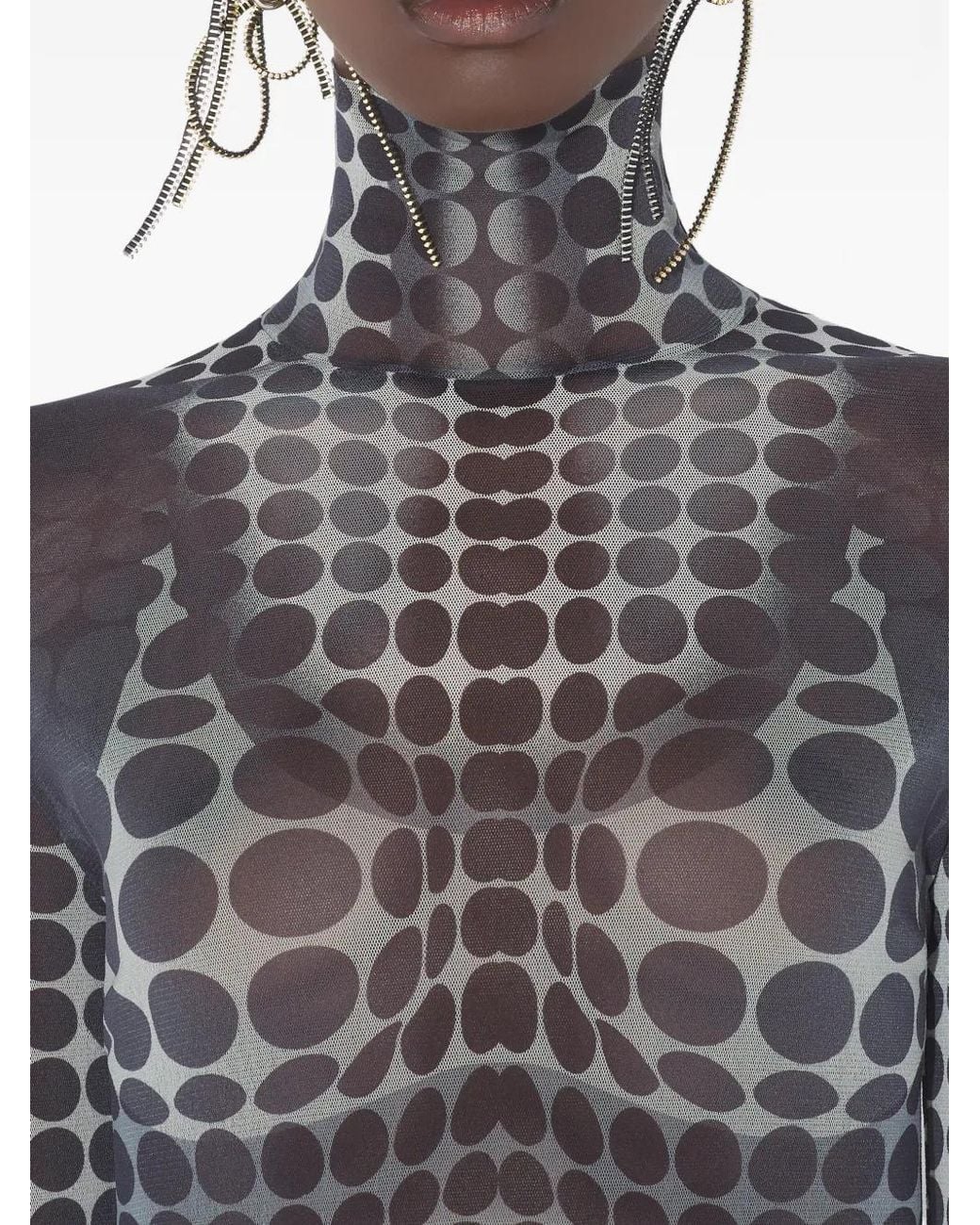 Jean Paul Gaultier Black Long-Sleeve High-Neck Top