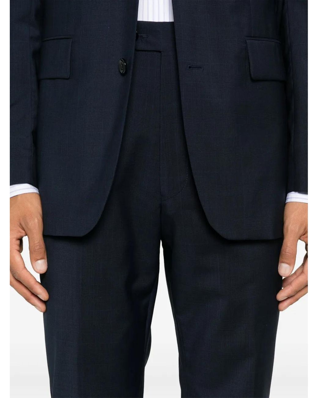 Fursac Blue Check-Pattern Suit for men