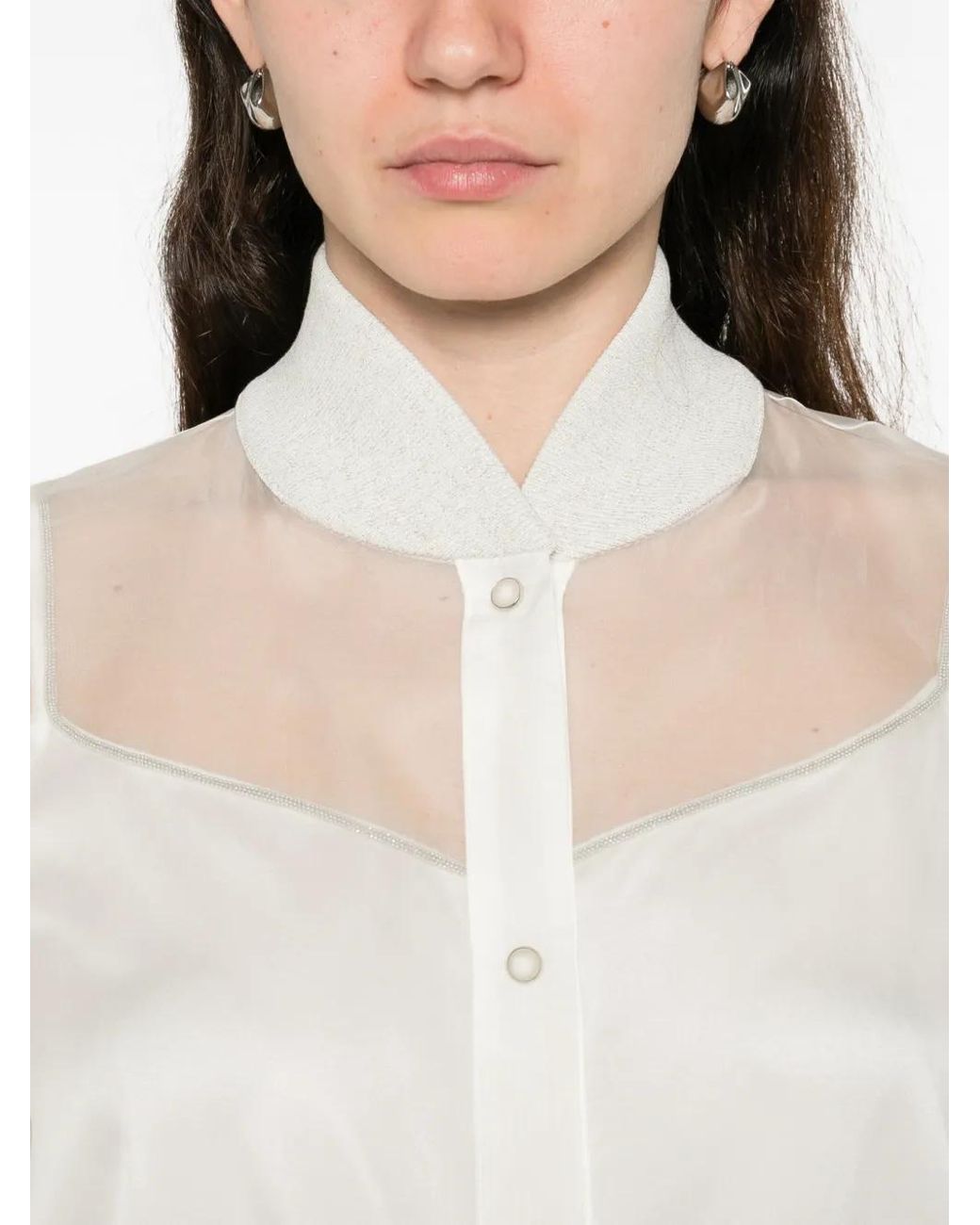 Panicale White Veste À Effet De Transparence
