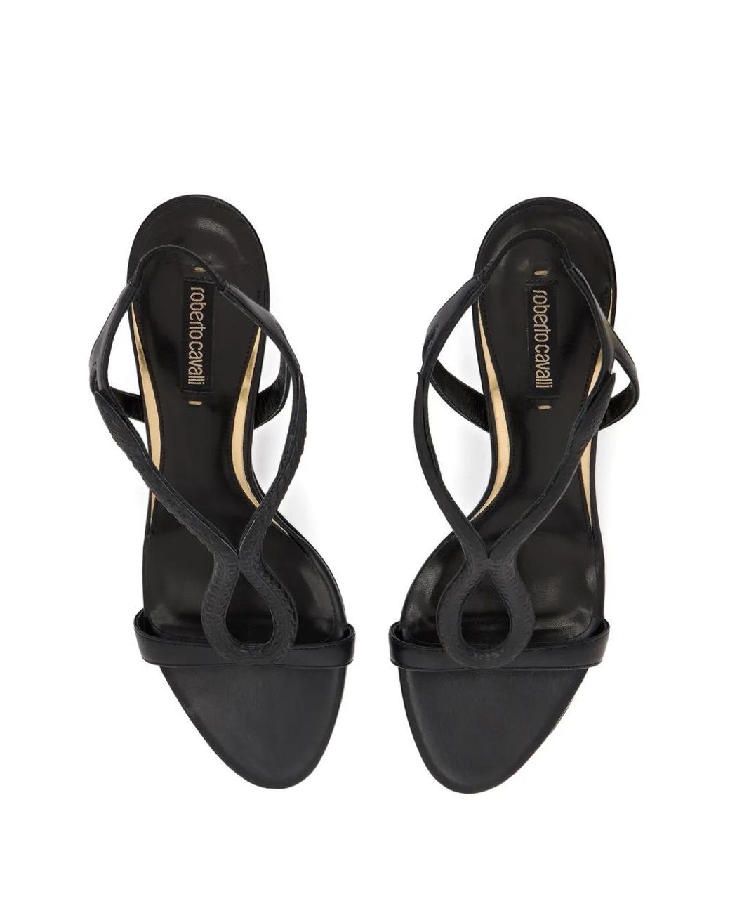 Roberto Cavalli Black T-Strap Sandals