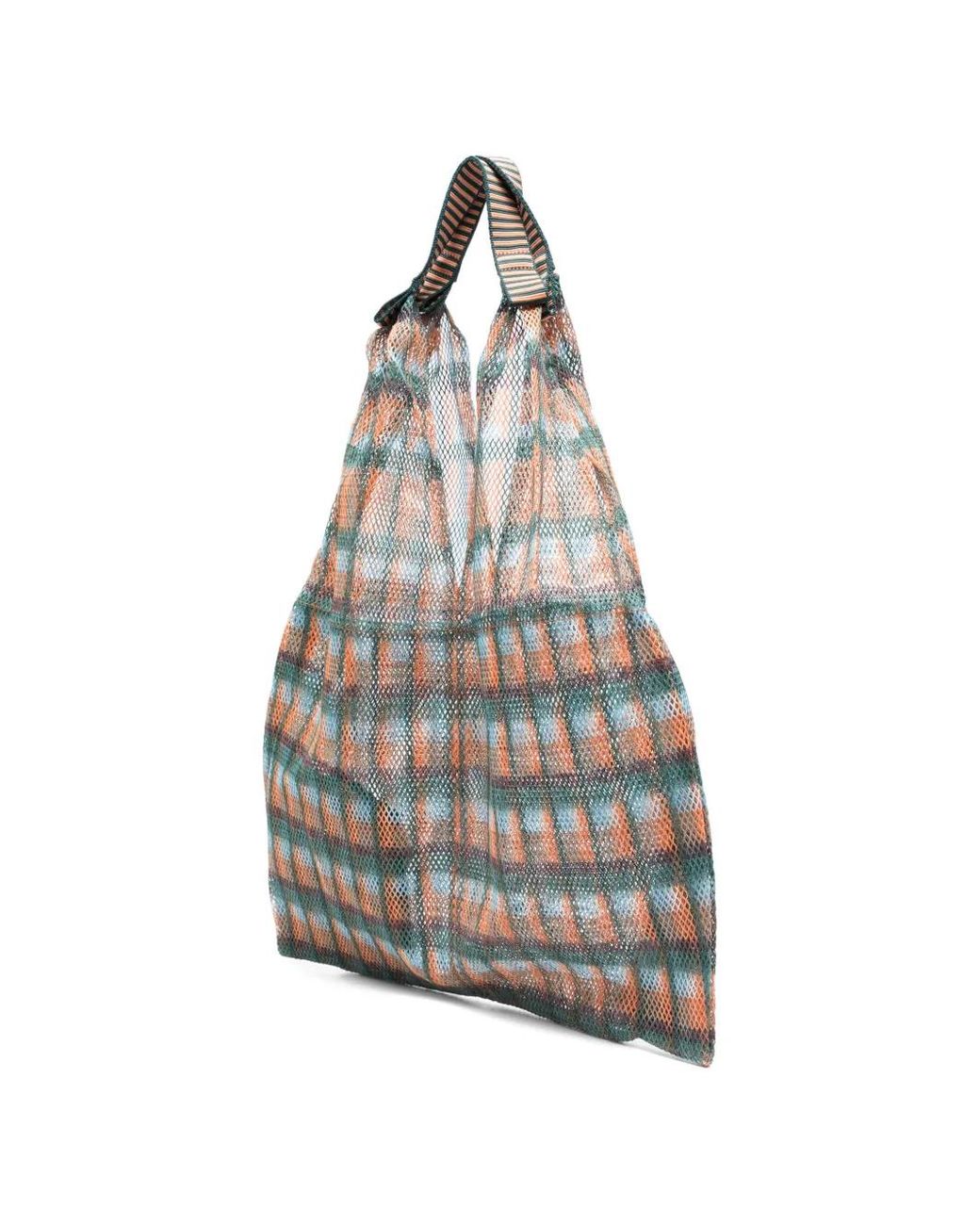 Epice Orange Udaipur Check-Pattern Tote Bag