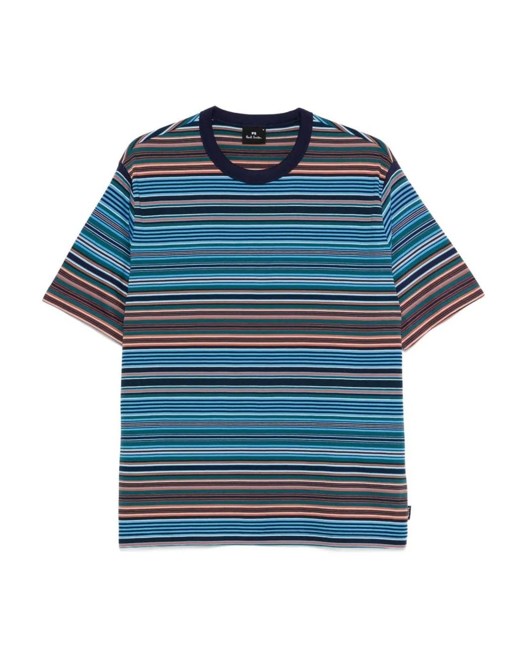Paul Smith Blue Polo À Rayures Multiples for men