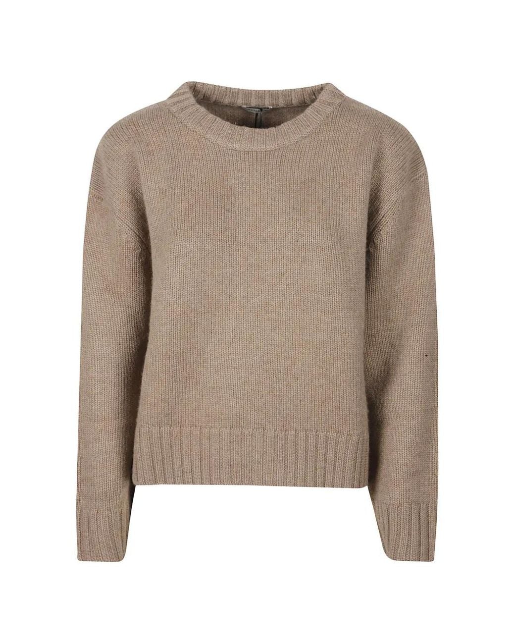 Almada Label Natural Cru Ribbed-Trim Drop-Shoulder Sweater