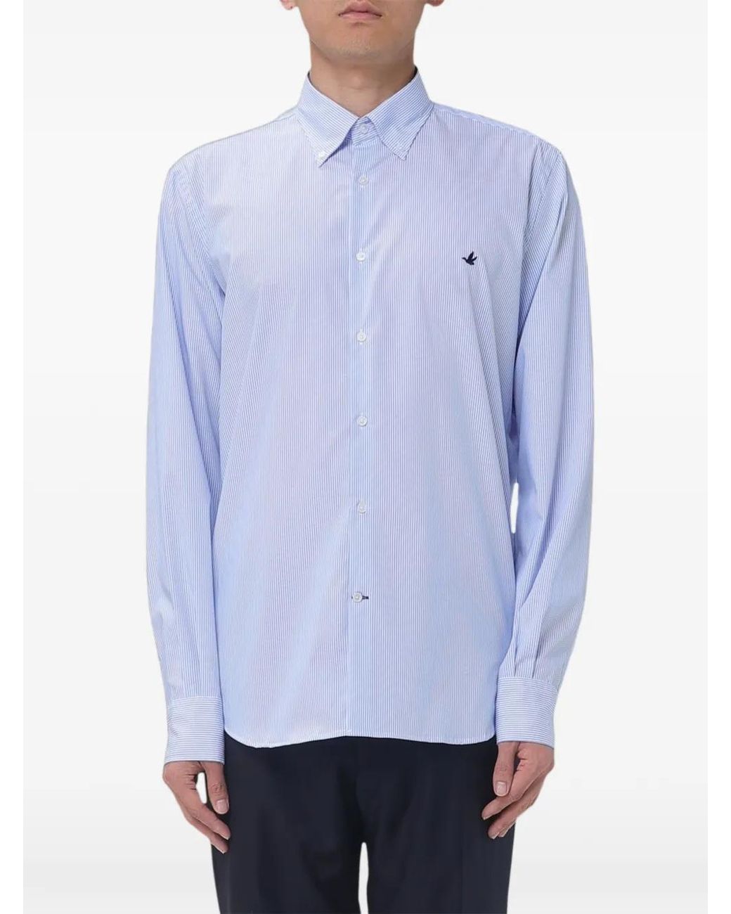 Brooksfield Blue Striped Poplin Shirt for men