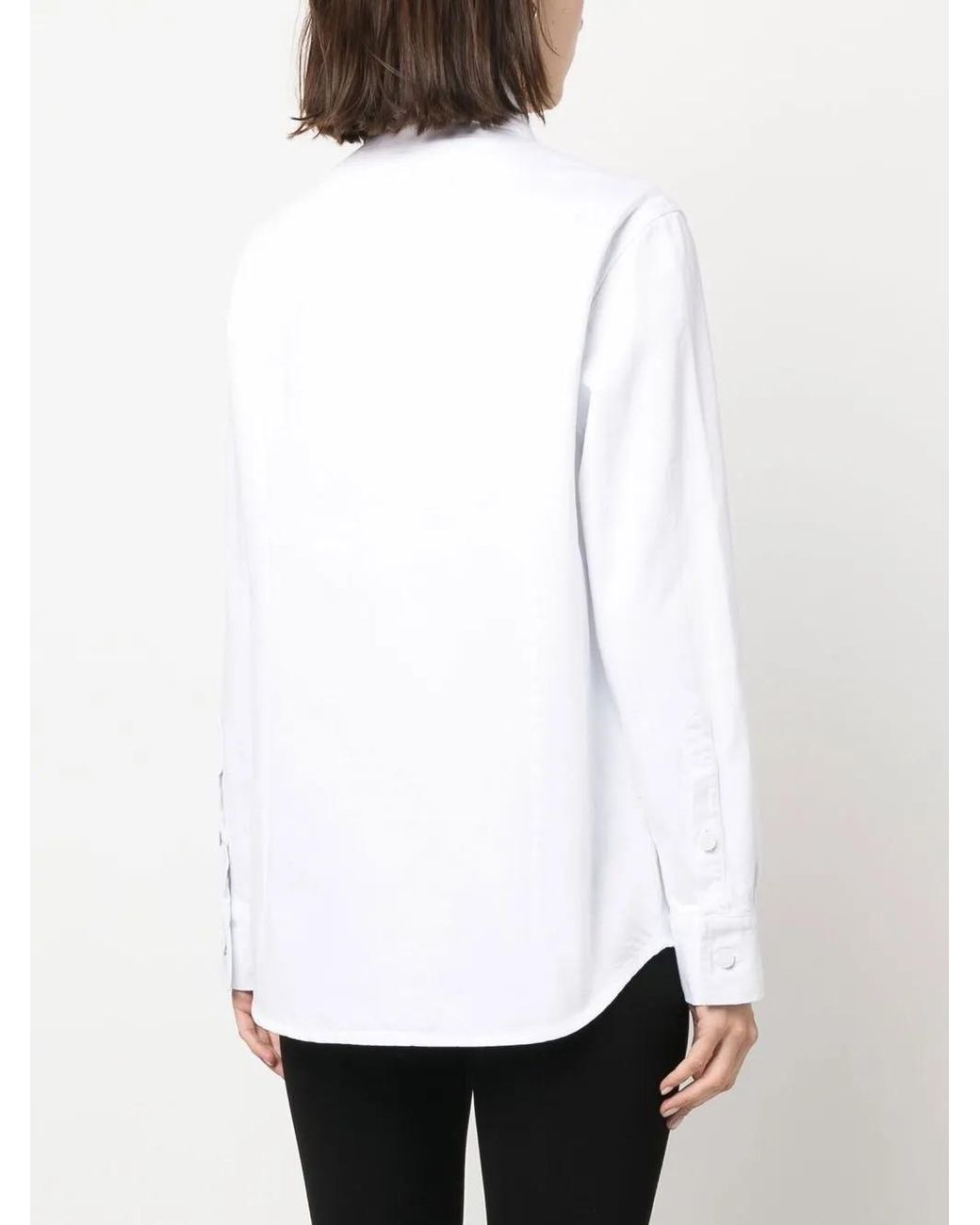 Raf Simons White Logo-Patch Long-Sleeve Shirt