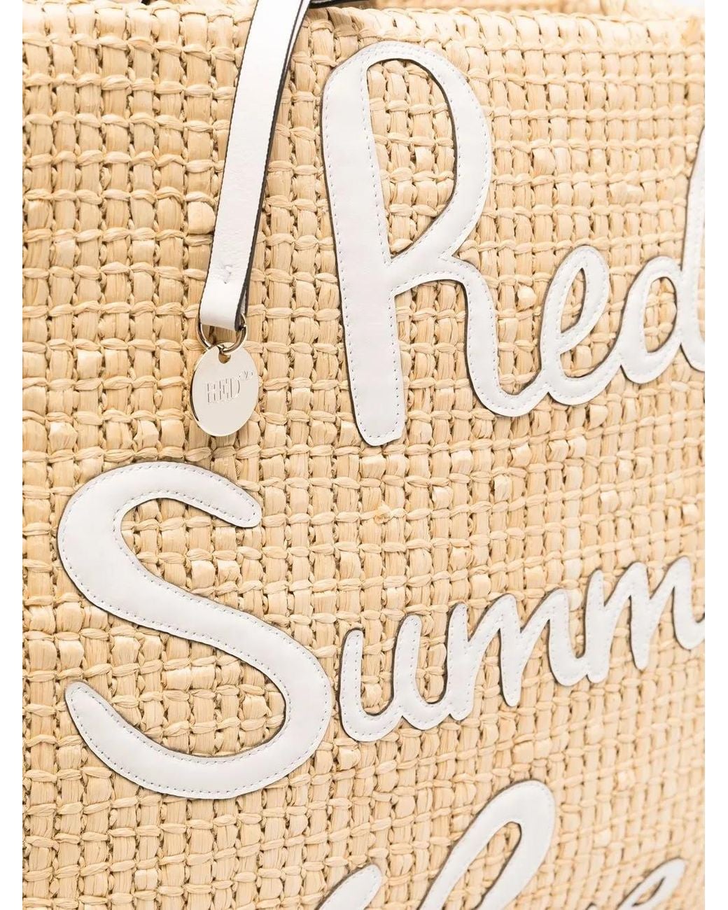 Red(v) Natural Summer Love Straw Tote Bag
