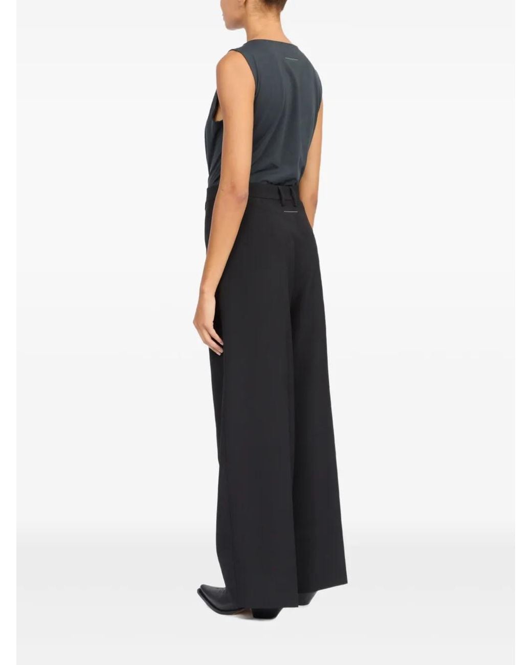 MM6 by Maison Margiela Black Off-Centre Trousers