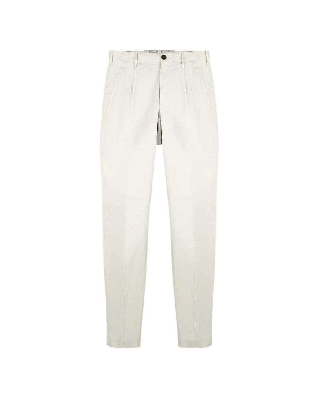 Incotex White Tapered Tailored Trousers for men