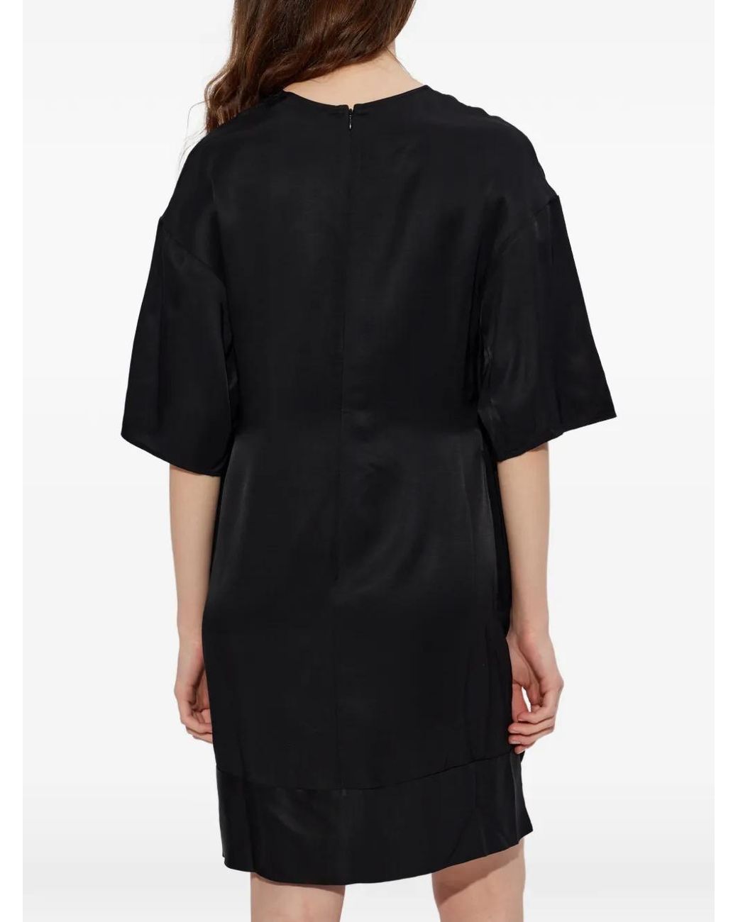 IRO Black Malia Short-Sleeve Ddress