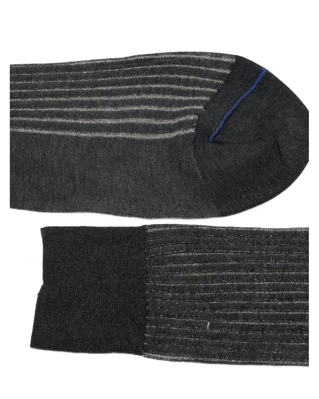 ANT45 White Menfi Long Pinstripe-Pattern Socks for men